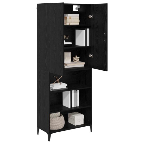 vidaXL Highboard Čierny dub 69,5 x 34 x 180 cm Kompozitné drevo – Obrázok 3