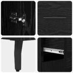 vidaXL Highboard so zásuvkou 2 pcs Čierny dub Kompozitné drevo – Obrázok 11