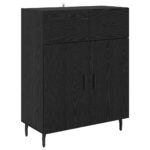 vidaXL Highboard so zásuvkou 2 pcs Čierny dub Kompozitné drevo – Obrázok 6