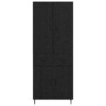 vidaXL Highboard so zásuvkou 2 pcs Čierny dub Kompozitné drevo – Obrázok 8