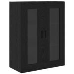 vidaXL Highboard so zásuvkou 2 pcs Čierny dub Kompozitné drevo – Obrázok 7