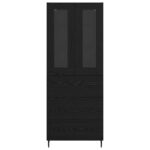 vidaXL Highboard so zásuvkou 2 pcs Čierny dub Kompozitné drevo – Obrázok 8