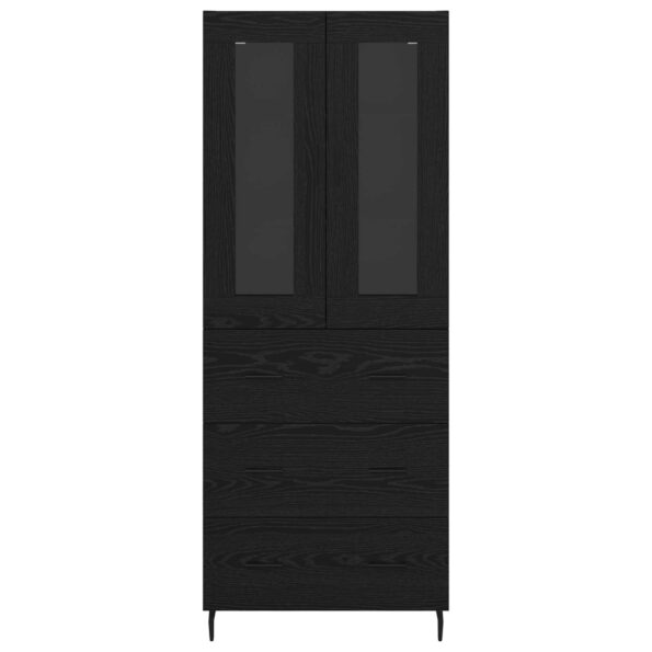 vidaXL Highboard so zásuvkou 2 pcs Čierny dub Kompozitné drevo – Obrázok 8