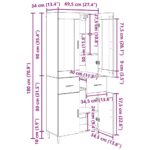 vidaXL Highboard so zásuvkou 2 pcs Čierny dub Kompozitné drevo – Obrázok 12