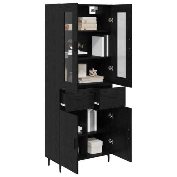 vidaXL Highboard so zásuvkou 2 pcs Čierny dub Kompozitné drevo – Obrázok 3