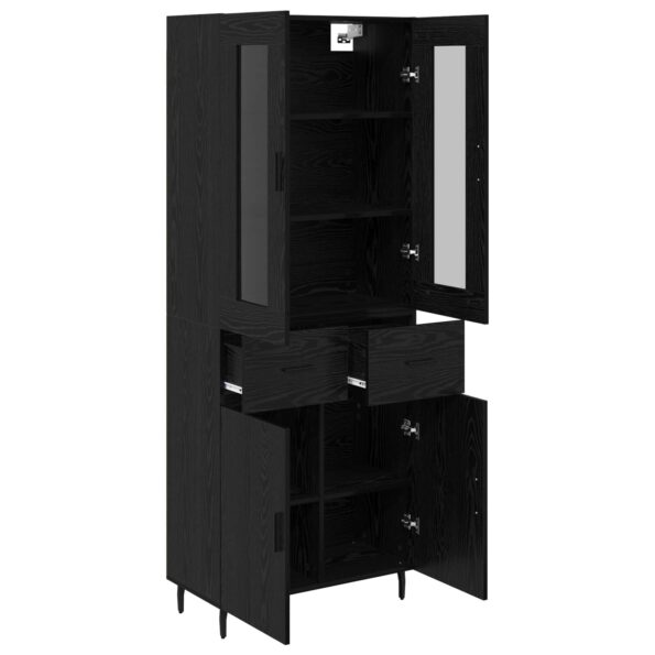 vidaXL Highboard so zásuvkou 2 pcs Čierny dub Kompozitné drevo – Obrázok 5