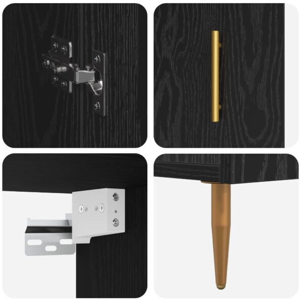 vidaXL Highboard Čierny dub 69,5 x 34 x 180 cm Kompozitné drevo – Obrázok 11