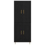 vidaXL Highboard Čierny dub 69,5 x 34 x 180 cm Kompozitné drevo – Obrázok 8