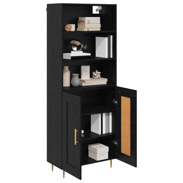 vidaXL Highboard Čierny dub 69,5 x 34 x 180 cm Kompozitné drevo – Obrázok 3