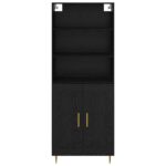 vidaXL Highboard Čierny dub 69,5 x 34 x 180 cm Kompozitné drevo – Obrázok 8