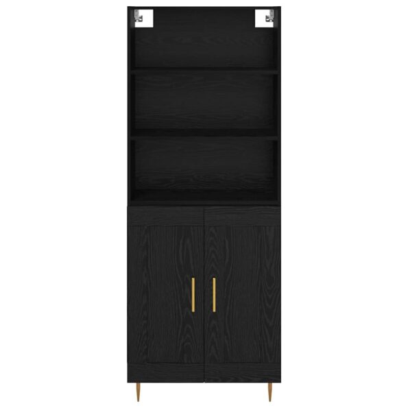 vidaXL Highboard Čierny dub 69,5 x 34 x 180 cm Kompozitné drevo – Obrázok 8