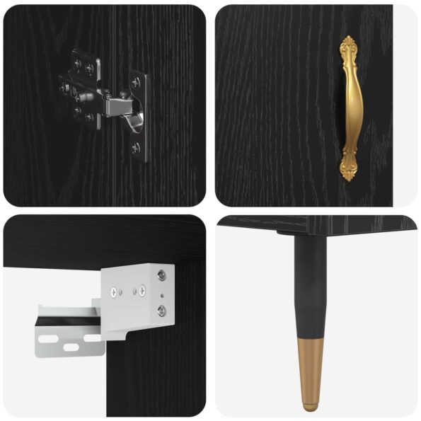 vidaXL Highboard Čierny dub 69,5 x 34 x 180 cm Kompozitné drevo – Obrázok 11