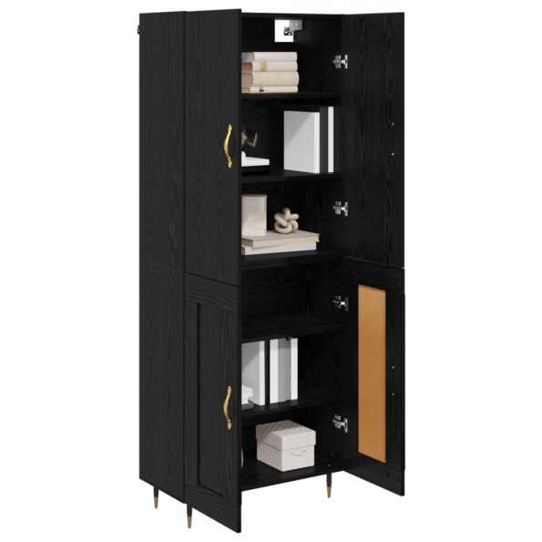vidaXL Highboard Čierny dub 69,5 x 34 x 180 cm Kompozitné drevo – Obrázok 3