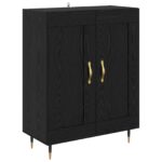 vidaXL Highboard Čierny dub 69,5 x 34 x 180 cm Kompozitné drevo – Obrázok 6