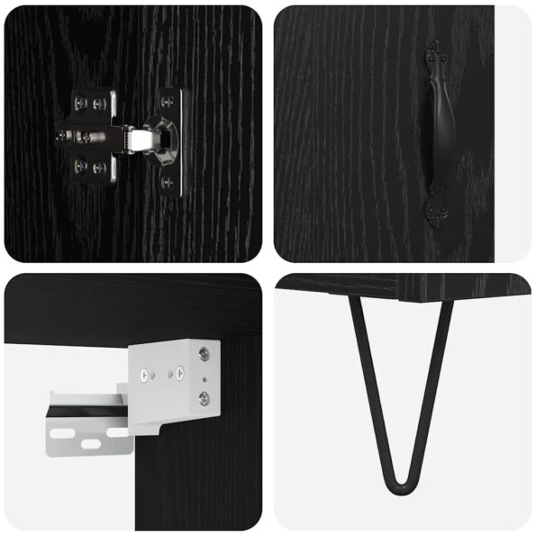 vidaXL Highboard Nástenný 2 pcs Čierny dub Kompozitné drevo – Obrázok 11