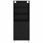 vidaXL Highboard Nástenný 2 pcs Čierny dub Kompozitné drevo – Obrázok 8