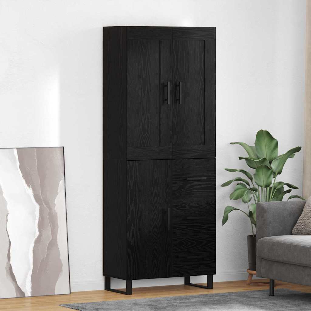 3416280_1.jpg vidaXL Highboard Nástenný 2 pcs Čierny dub Kompozitné drevo – Obrázok 1