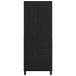 vidaXL Highboard Nástenný 2 pcs Čierny dub Kompozitné drevo – Obrázok 8