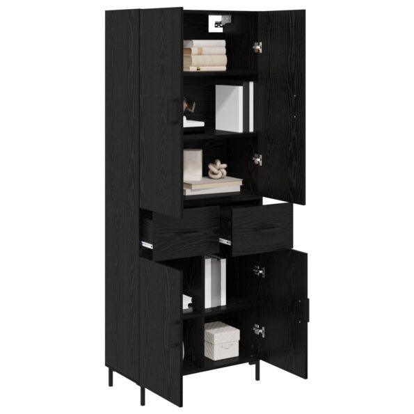 vidaXL Highboard Čierny dub 69,5 x 34 x 180 cm Kompozitné drevo – Obrázok 3
