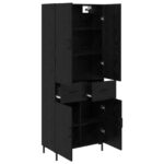 vidaXL Highboard Čierny dub 69,5 x 34 x 180 cm Kompozitné drevo – Obrázok 5