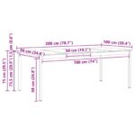 vidaXL Jedálenský stôl Prírodná 200 x 100 x 75 cm – Obrázok 11