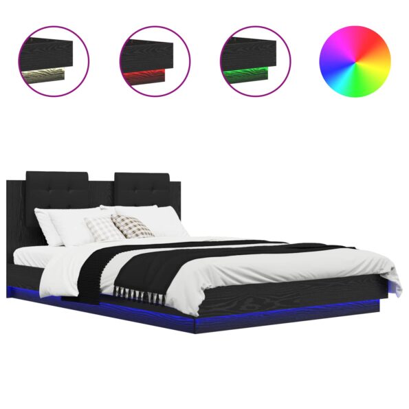 vidaXL Rám postele s čelom Remeselný dub 140 x 200 cm Kompozitné drevo – Obrázok 2