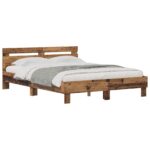 vidaXL Rám postele Staré drevo 160 x 200 cm Kompozitné drevo – Obrázok 2