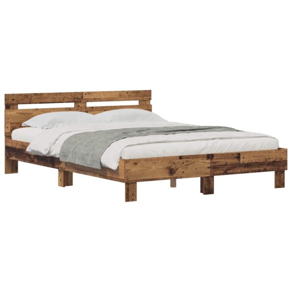 vidaXL Rám postele Staré drevo 160 x 200 cm Kompozitné drevo – Obrázok 2