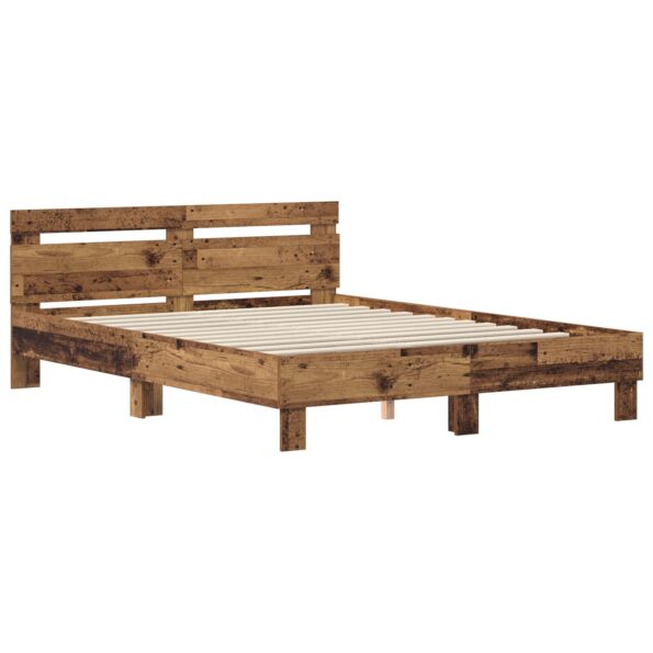 vidaXL Rám postele Staré drevo 160 x 200 cm Kompozitné drevo – Obrázok 3