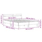 vidaXL Rám postele Čierny dub 160 x 200 cm Kompozitné drevo – Obrázok 9