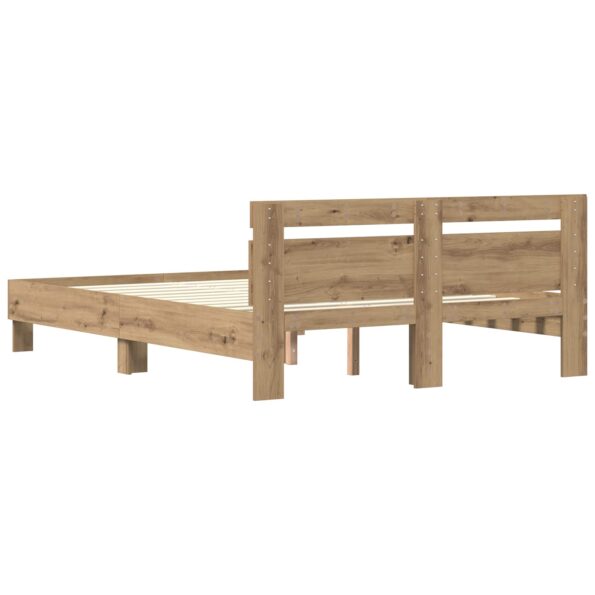 vidaXL Rám postele Remeselný dub 140 x 200 cm Kompozitné drevo – Obrázok 6