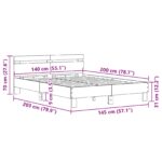 vidaXL Rám postele Remeselný dub 140 x 200 cm Kompozitné drevo – Obrázok 9
