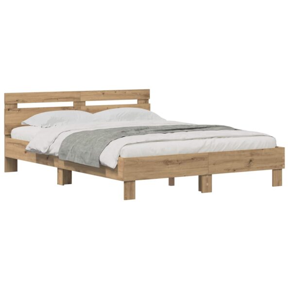 vidaXL Rám postele Remeselný dub 120 x 200 cm Kompozitné drevo – Obrázok 2