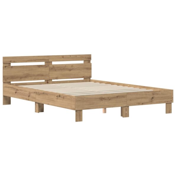 vidaXL Rám postele Remeselný dub 120 x 200 cm Kompozitné drevo – Obrázok 3