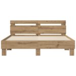 vidaXL Rám postele Remeselný dub 120 x 200 cm Kompozitné drevo – Obrázok 4