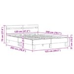 vidaXL Rám postele Remeselný dub 120 x 200 cm Kompozitné drevo – Obrázok 9