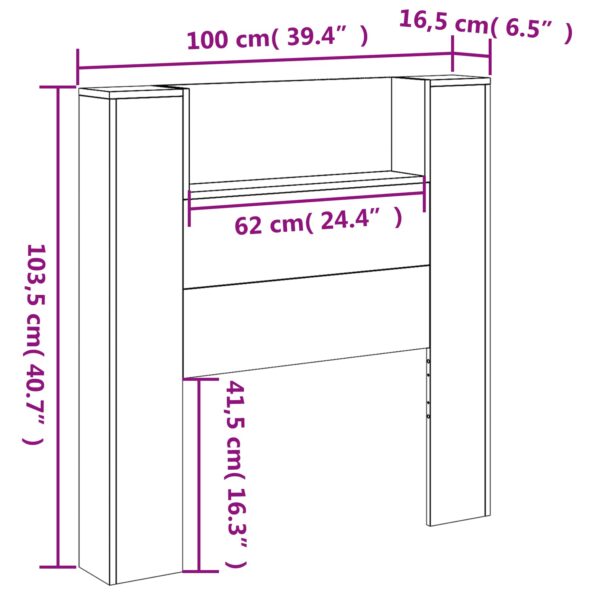 vidaXL Zadné čelo Dymová dub 100 x 16,5 x 103,5 cm Kompozitné drevo – Obrázok 13