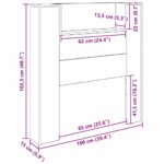 vidaXL Čelo postele skrinka Remeselný dub 120 x 15 x 103.5 cm – Obrázok 12