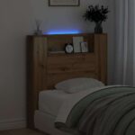 vidaXL Čelo postele skrinka Remeselný dub 120 x 15 x 103.5 cm – Obrázok 4