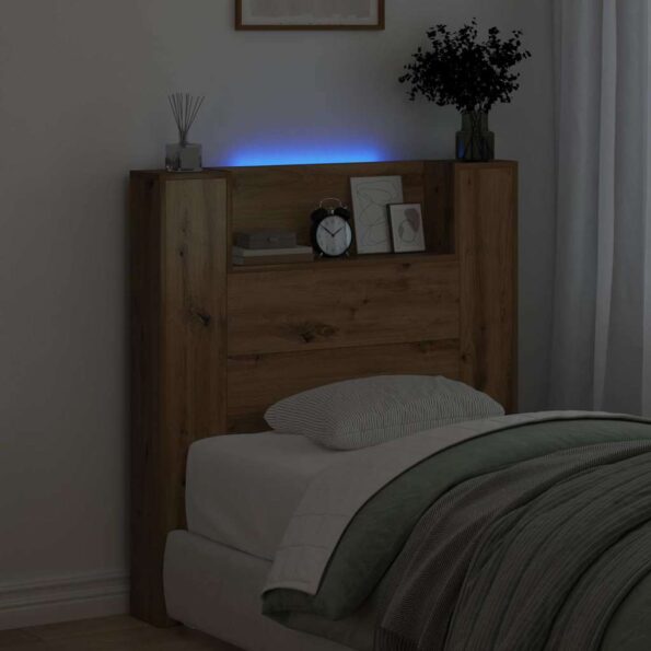 vidaXL Čelo postele skrinka Remeselný dub 120 x 15 x 103.5 cm – Obrázok 4