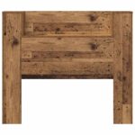 vidaXL Čelo postele skrinka s poličkou Staré drevo 120 x 15 x 103.5 cm – Obrázok 6
