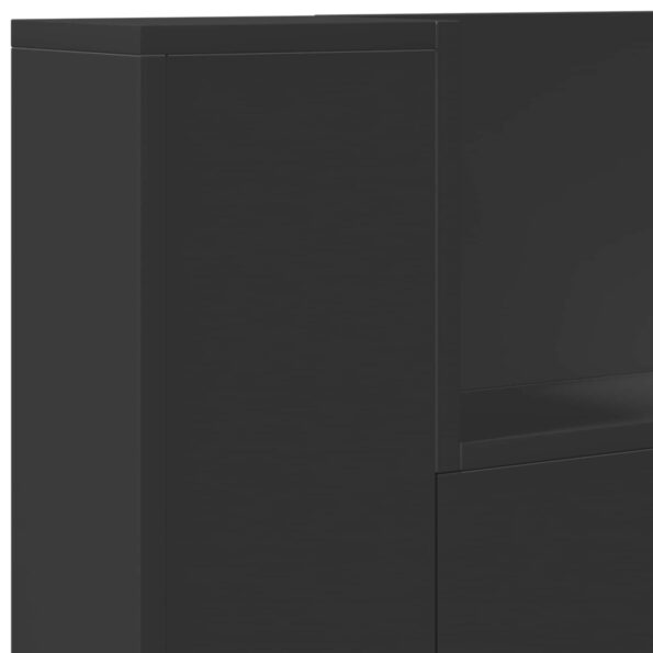 vidaXL Zadné čelo Čierna 120 x 16,5 x 103,5 cm Kompozitné drevo – Obrázok 8