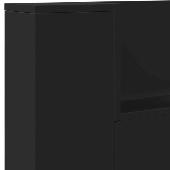 vidaXL Zadné čelo Čierna 160 x 16,5 x 103,5 cm Kompozitné drevo – Obrázok 8