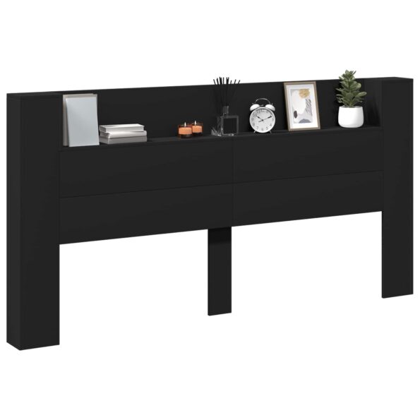 vidaXL Zadné čelo Čierna 200 x 16,5 x 103,5 cm Kompozitné drevo – Obrázok 3