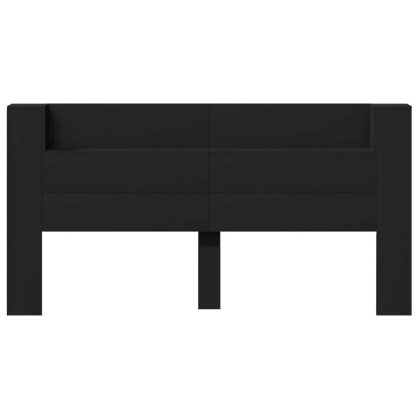vidaXL Zadné čelo Čierna 200 x 16,5 x 103,5 cm Kompozitné drevo – Obrázok 5