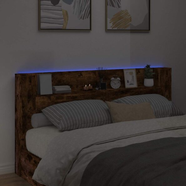 vidaXL Zadné čelo Dymová dub 200 x 16,5 x 103,5 cm Kompozitné drevo – Obrázok 4