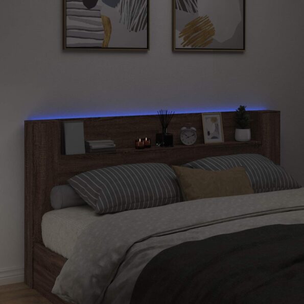 vidaXL Zadné čelo Hnedý dub 200 x 16,5 x 103,5 cm Kompozitné drevo – Obrázok 4