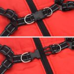 vidaXL Psí kabát Červená L68 Flís a polyester – Obrázok 6