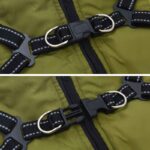 vidaXL Psí kabát Armádna zelená L36 Flís a polyester – Obrázok 6