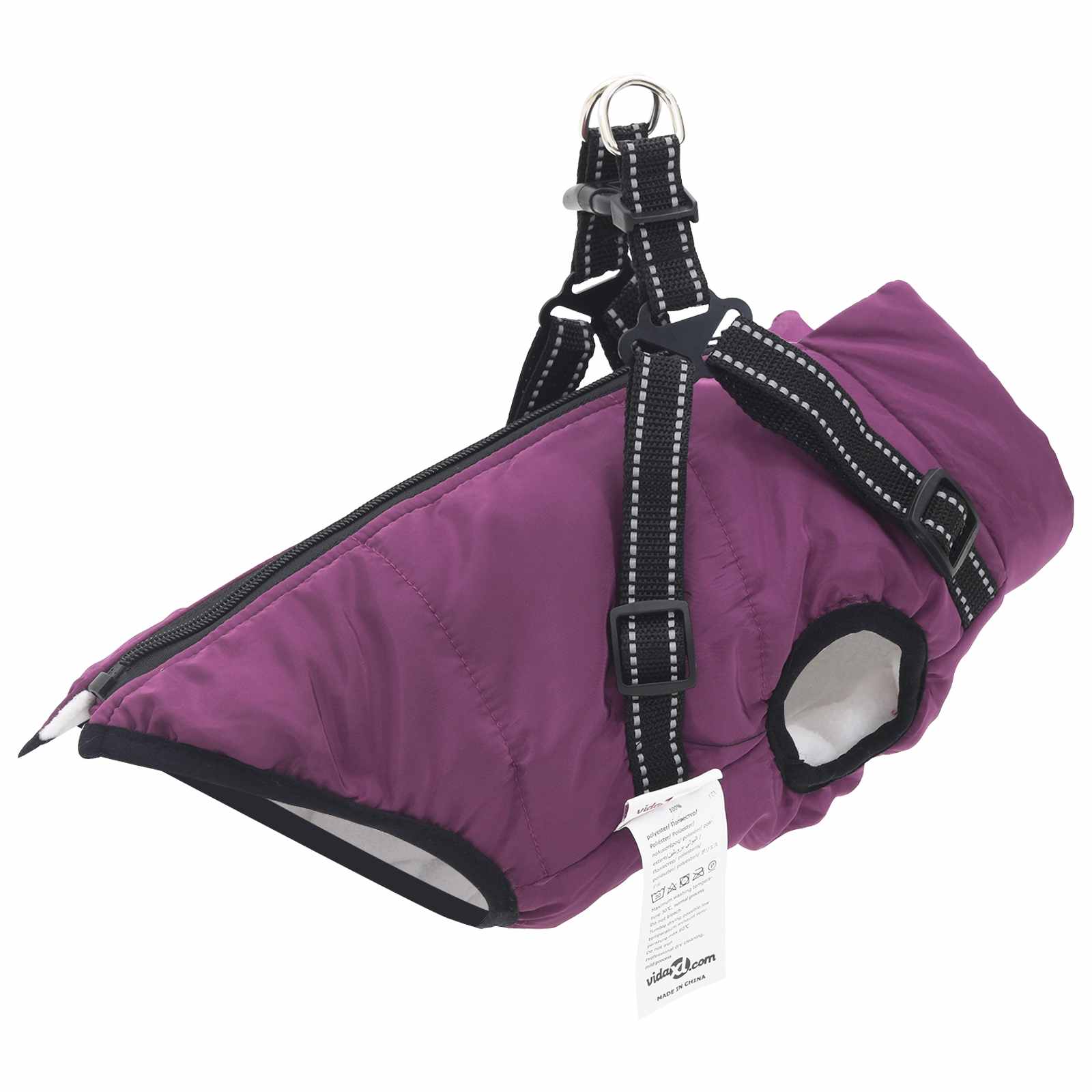 3422520_1.jpg vidaXL Psí kabát Fialová L24 Flís a polyester – Obrázok 1